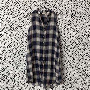 CP Shades Mara Linen Plaid Shirt Dress